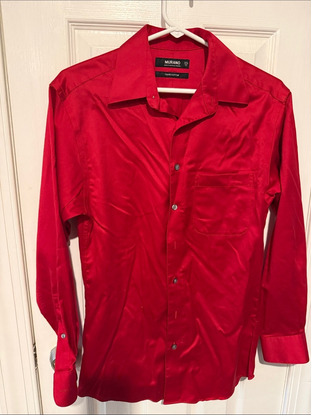 Murano Red Satin Men's Dress Shirt